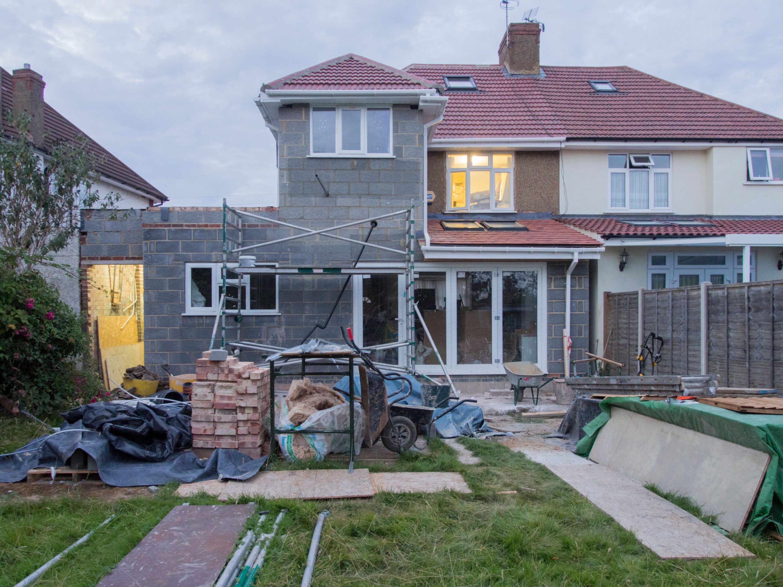 Planning permission for extensions UK including side and rear house extensions