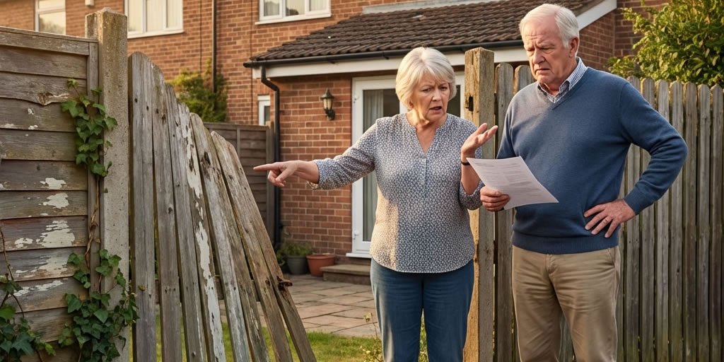 A property boundary fence illustrating an adverse possession claim under UK Land Registry guidelines.